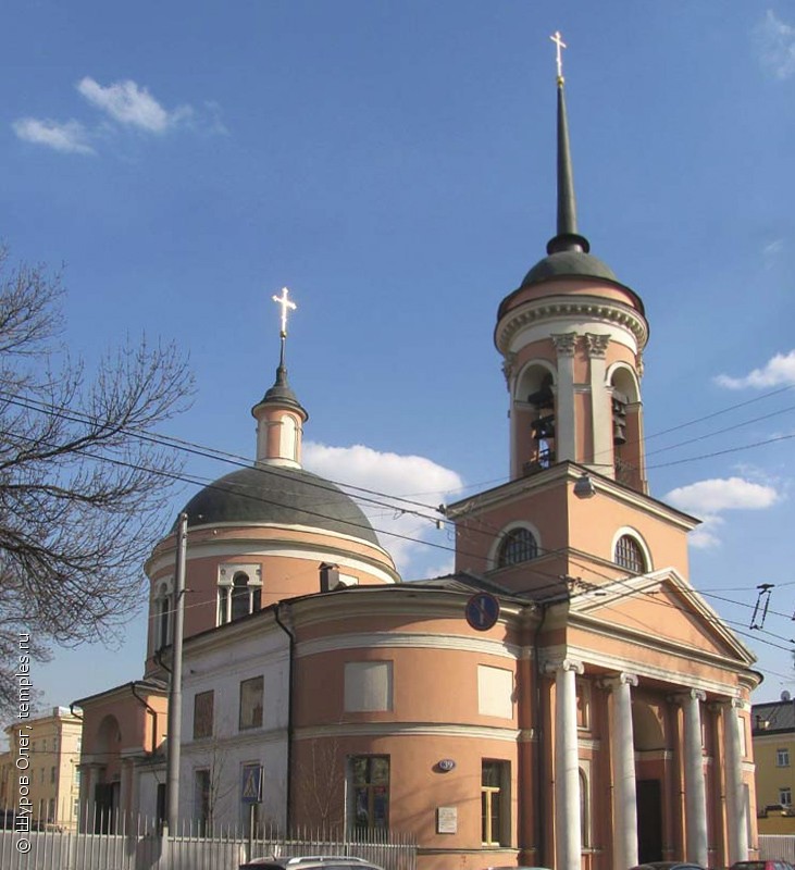 Церковь Георгия Победоносца (Иверская), что на Всполье, на Большой Ордынке в Москве. Вид с северо-запада. Фотография.